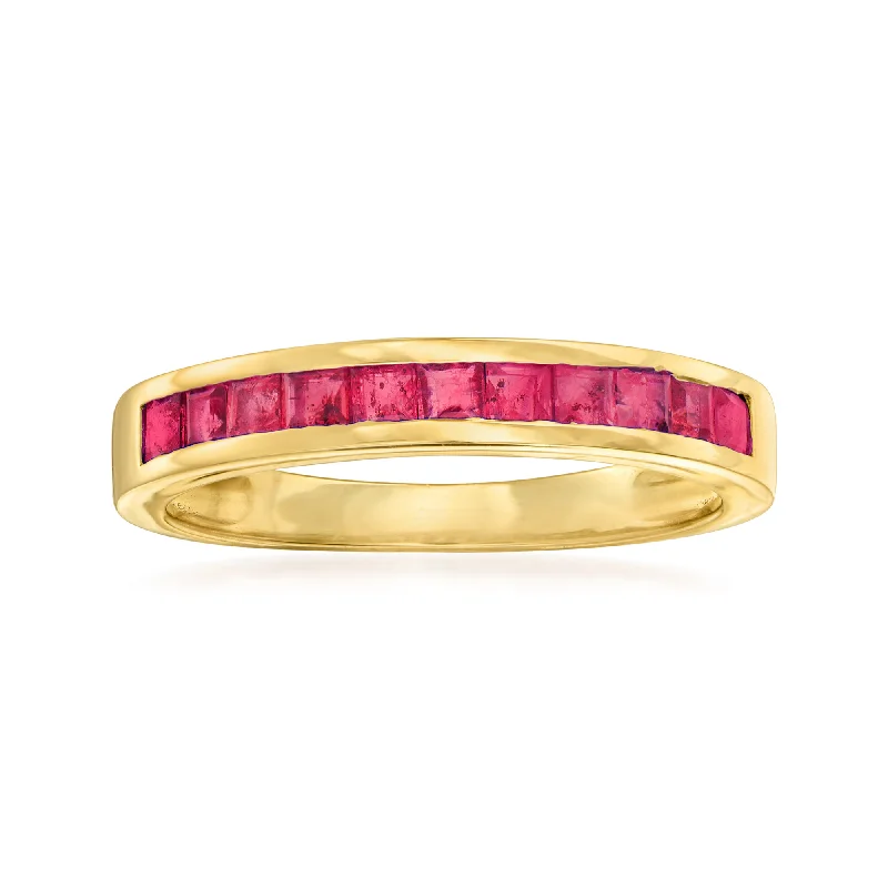 women diamond and platinum engagement rings -Ross-Simons Ruby Ring in 14kt Yellow Gold