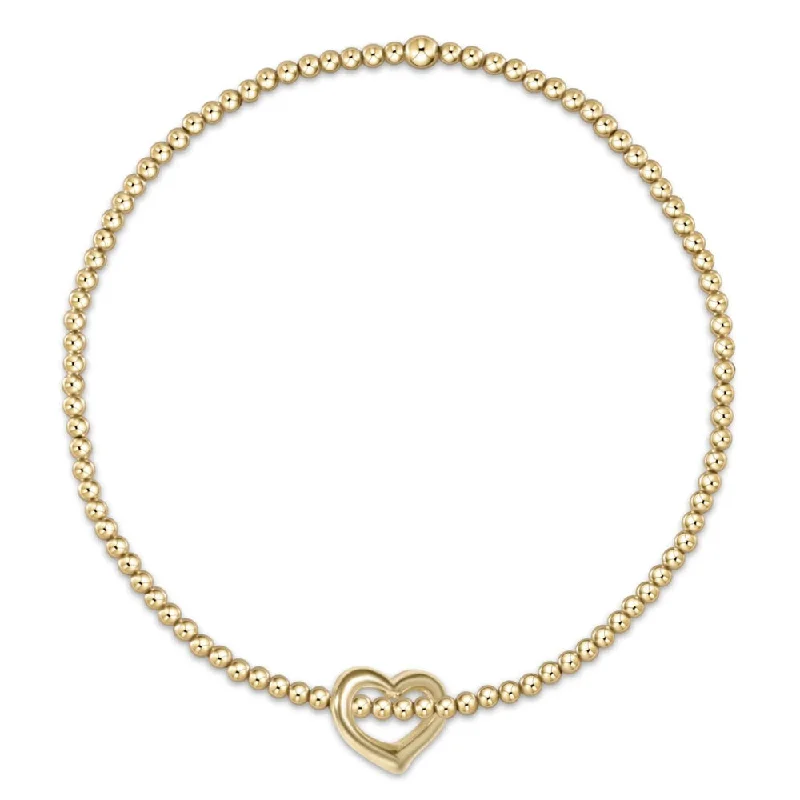 women minimalist bracelets -enewton 5.5" egirl Classic Gold 2mm Bead Bracelet - Love Small Gold Charm