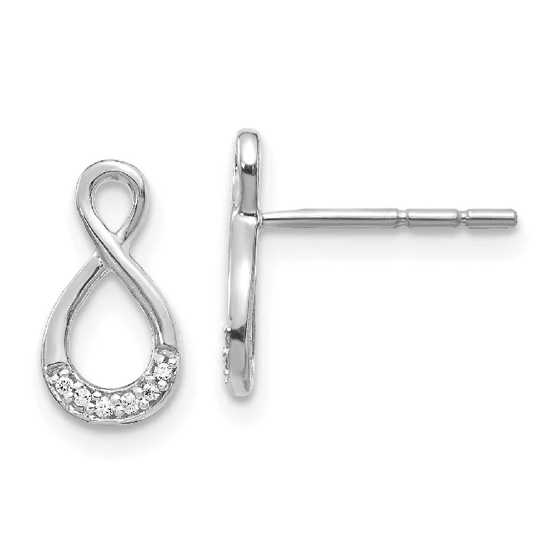 women gold hoop earrings -14KT White Gold Diamond Accent Stud Earrings