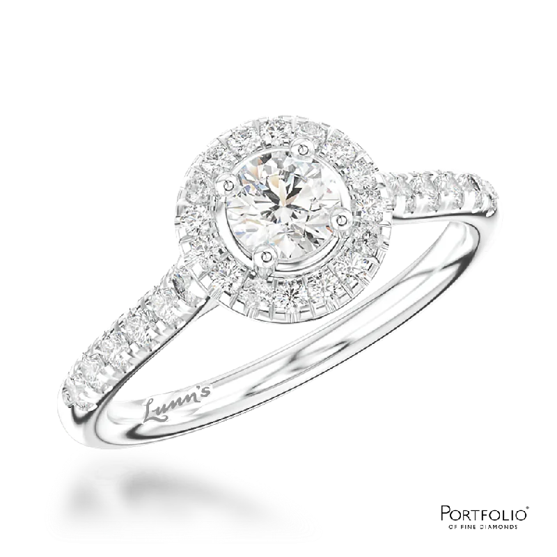 women luxury engagement rings -Cluster 0.30ct D SI1 Diamond Platinum Ring