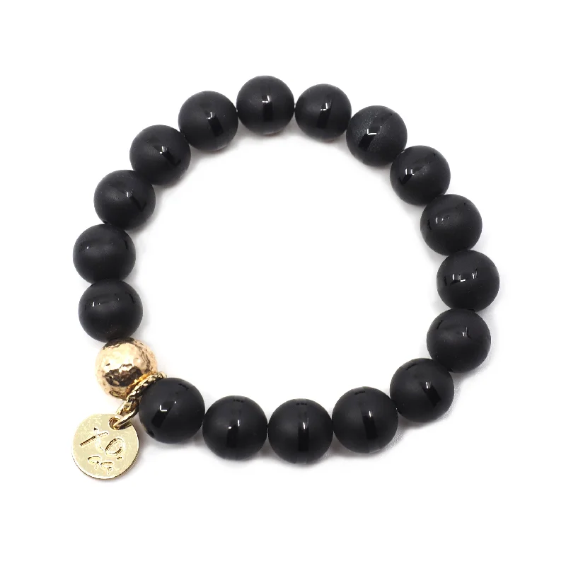 women birthstone bangles -The Luna Bracelet in Black Onyx