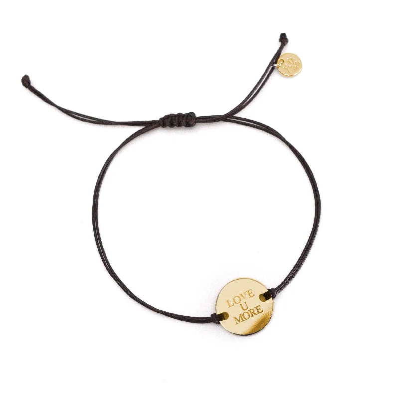 women eco-friendly bracelets -Savannah Cord Bracelet with Love You More Coin