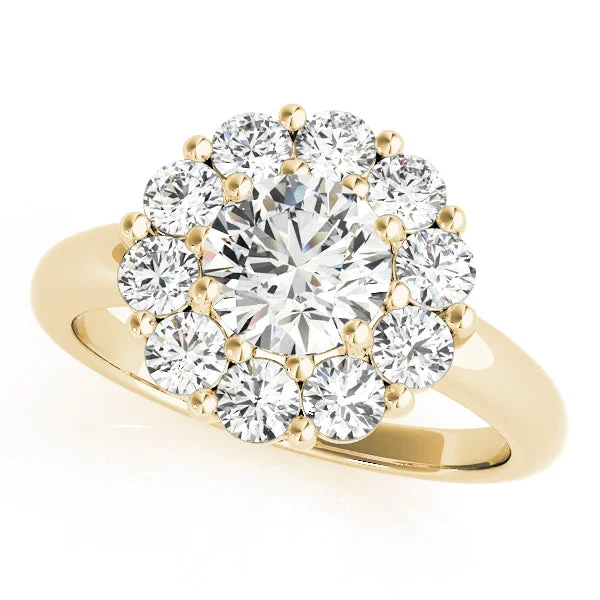 women romantic engagement rings -14kt Yellow Gold Halo Engagement Ring Setting