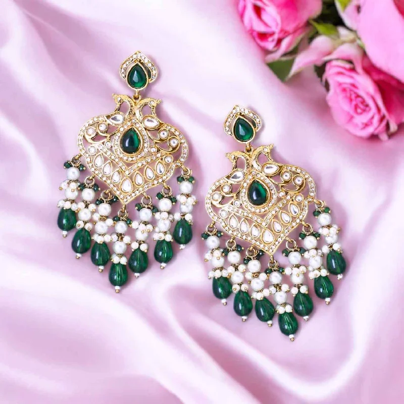 women stud earrings -Emerald Parvika Chandbalis