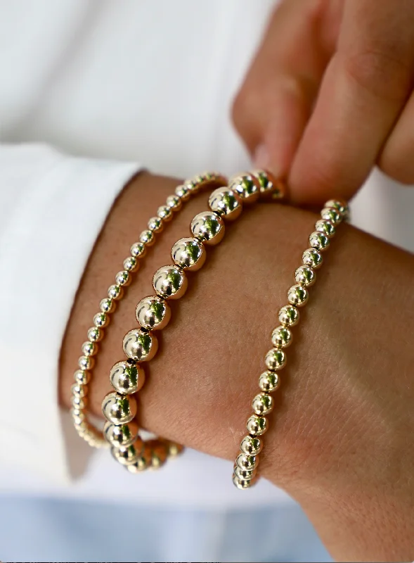 women rose gold bracelets -GOLD FILLED BEADED BRACELETS