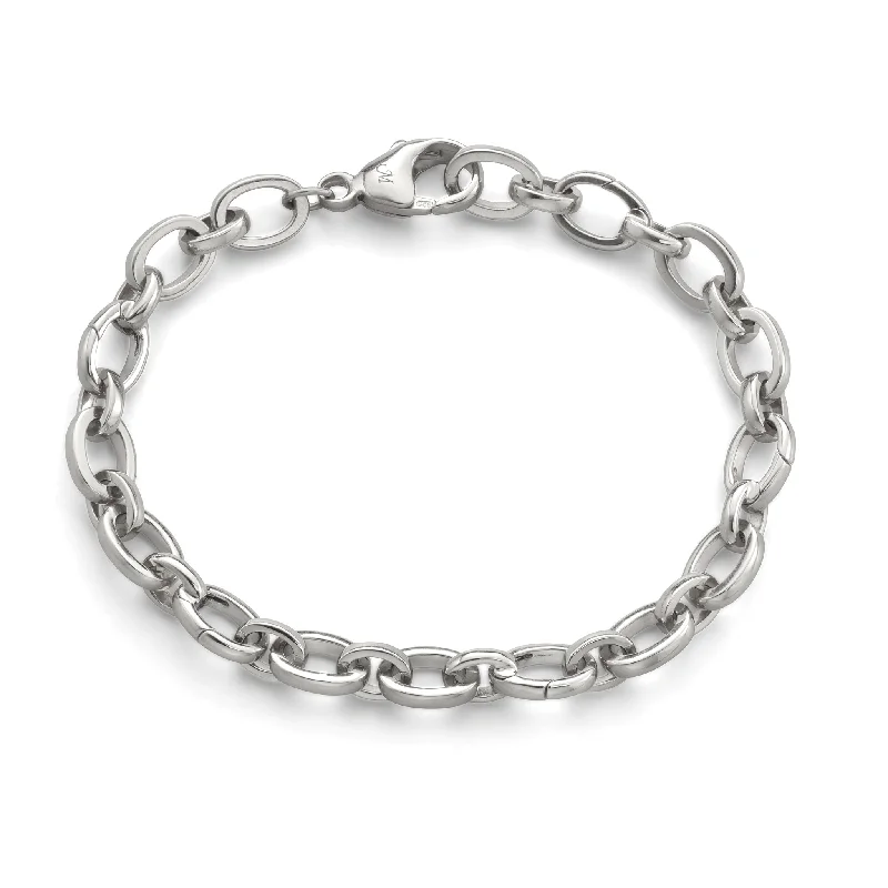 women trendy bracelets -"Audrey" Link Charm Bracelet in Sterling Silver