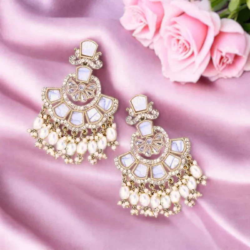 women simple earrings -Ivory Adhikansh Chandbalis