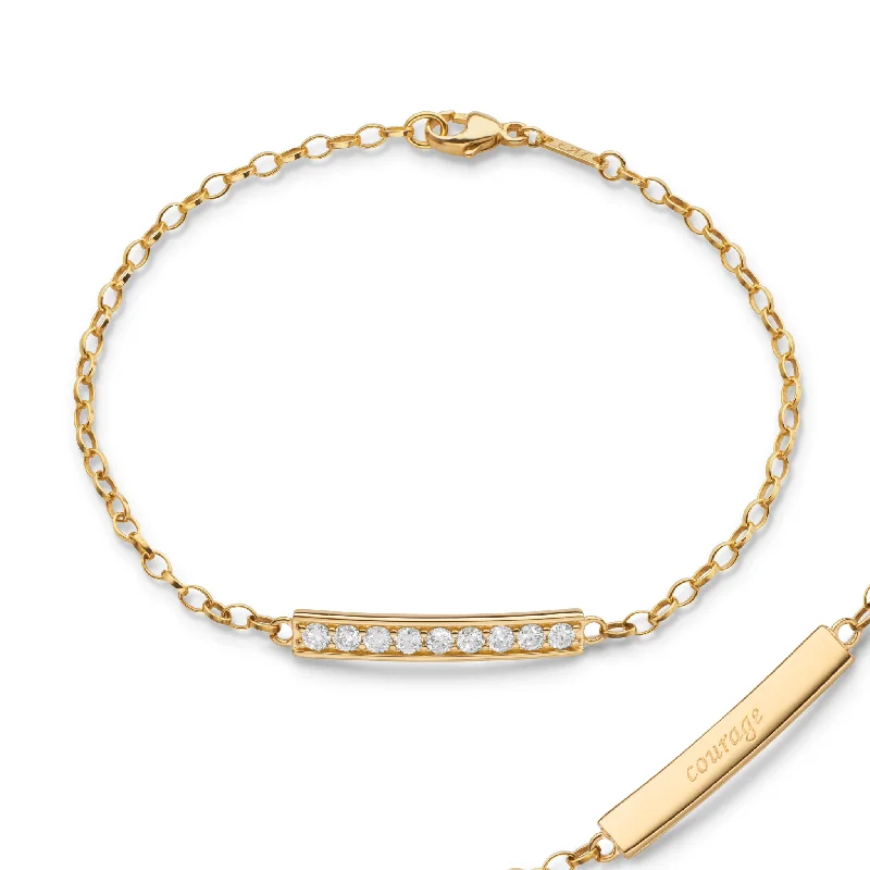 women bangles -Diamond "Courage" Petite Poesy Bracelet