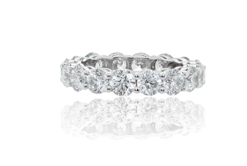 women diamond solitaire wedding rings -18K White Gold 5.00cts Diamond Eternity Band