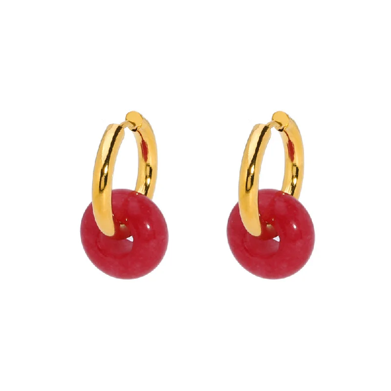 women radiant earrings -Red Acrylic Drop Earrings