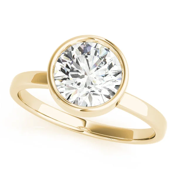 women stacked engagement rings -14kt Yellow Gold Bezel-Set Solitaire Engagement Ring Setting