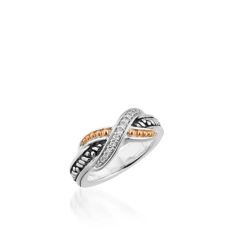 women infinity rings -Apollo Pave Diamond Curve Ring