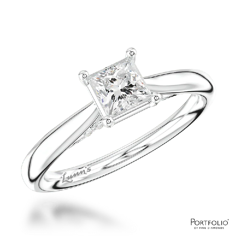 women adjustable wedding rings -Solitaire 0.50ct F VS2 Diamond Platinum Ring