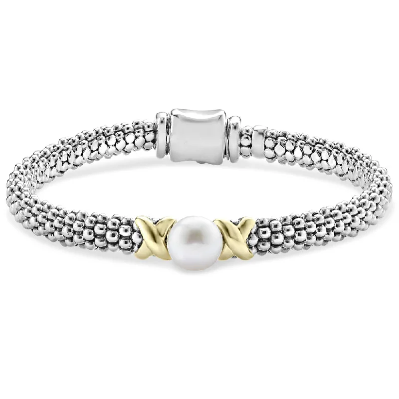 women men’s bracelets -Lagos Luna Gold X Pearl Caviar Bracelet