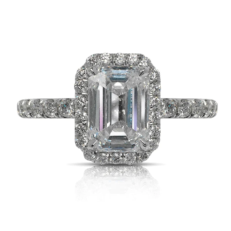 women vintage diamond rings -IFE 3 CARAT EMERALD CUT D COLOR VS1 CLARITY DIAMOND HALO ENGAGEMENT RING PLATINUM GIA CERTIFIED 2 CT D VS BY MIKE NEKTA