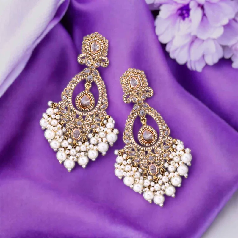 women luxury earrings -Ivory Aamira Danglers