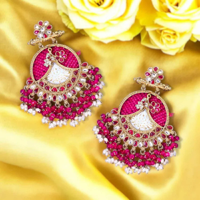 women gold earrings -Rani Fareena Chandbalis