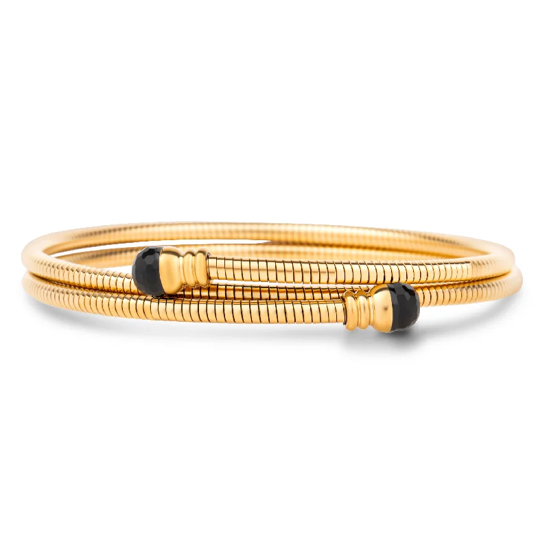 women pearl bangles -Jamelia Coil Wrap Bracelet