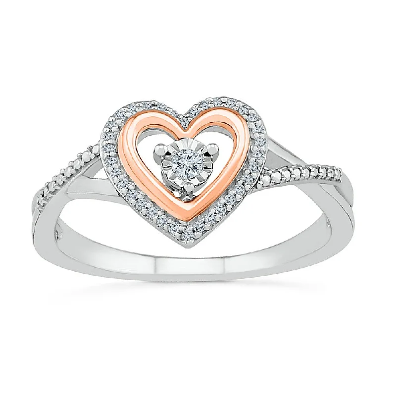 women emerald rings -1/10ctw Diamond Heart Ring