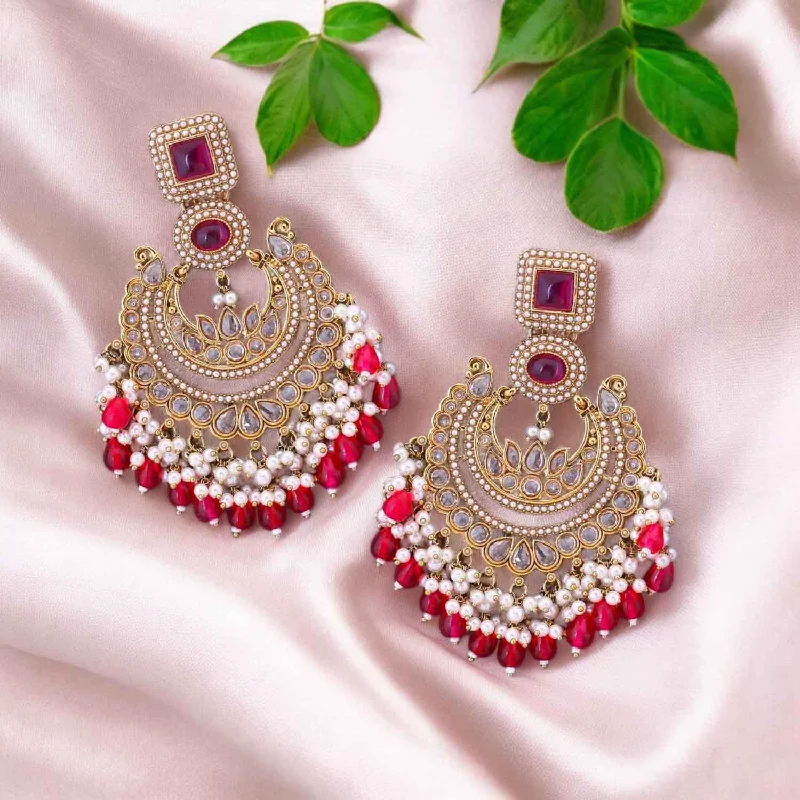 women sparkling earrings -Rani Aafsha Chandbalis