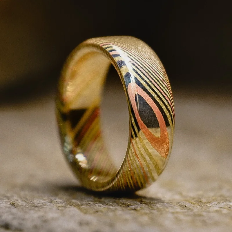 women luxury wedding rings -Mokume Gane Ring