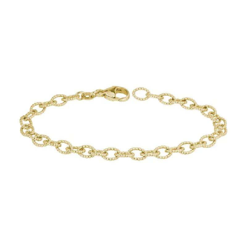 women engraved bracelets -14k Gold Twist Link Bracelet