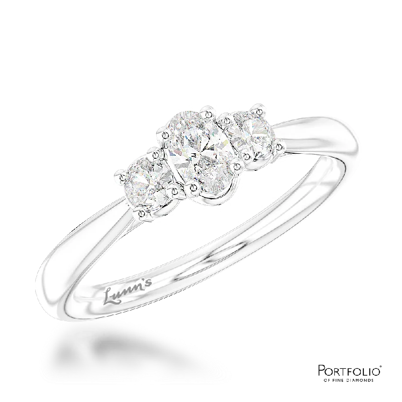 women adjustable rings -Three Stone 0.20ct F SI Diamond Platinum Ring