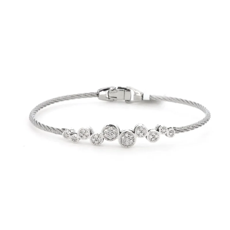 women double bangle bracelets -0.28 ctw Diamond Cable Bangle Bracelet