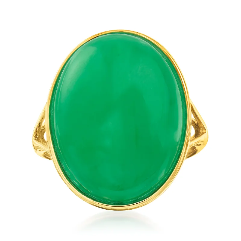 women emerald engagement rings -Ross-Simons Jade Ring in 14kt Yellow Gold