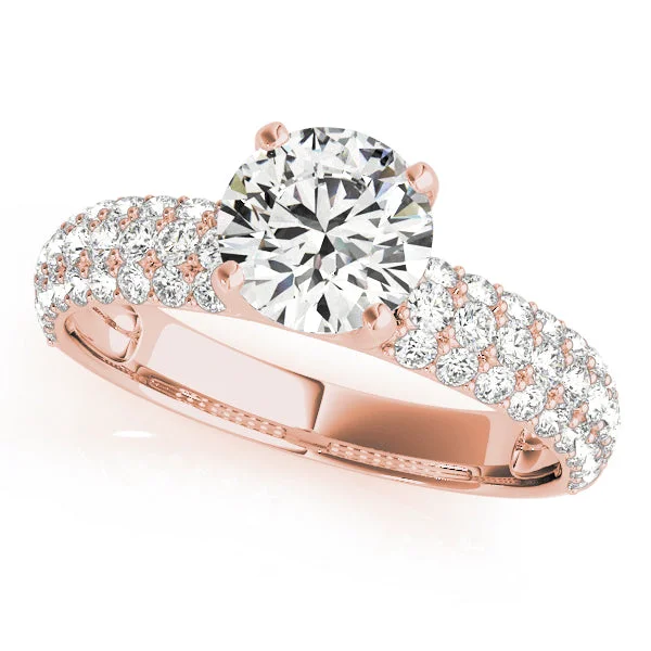 women adjustable engagement rings -18kt Rose Gold Multi-Row Pavé Engagement Ring Setting