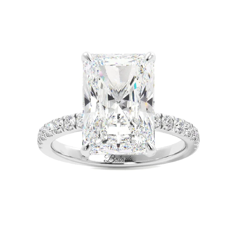 women luxury engagement rings -Radiant Cut Diamonds on Prongs Engagement Ring