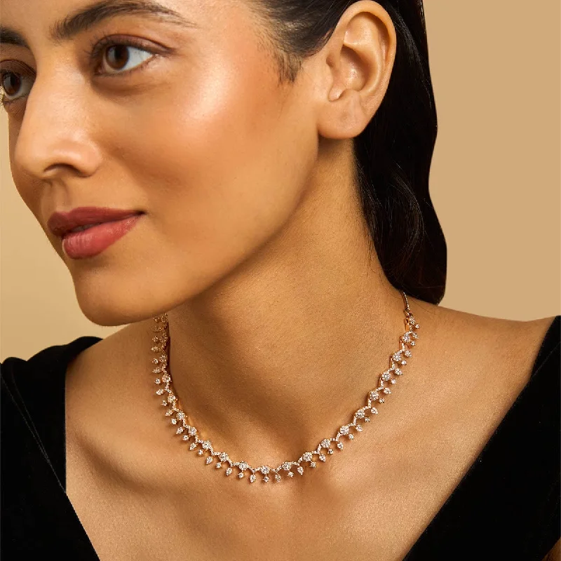 women gold bar necklaces -Zircon Necklace 173576