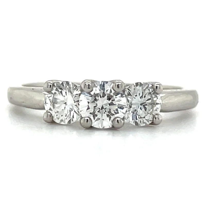 women heart-shaped engagement rings -Jocelyn - Platinum .81ct 3 Stone Earth Grown Diamond Engagement Ring