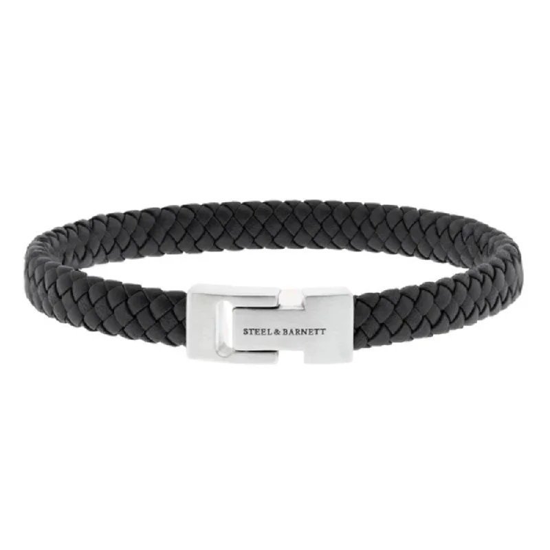 women elastic bracelets -Steel & Barnett Men's Leather "Archie" Bracelet