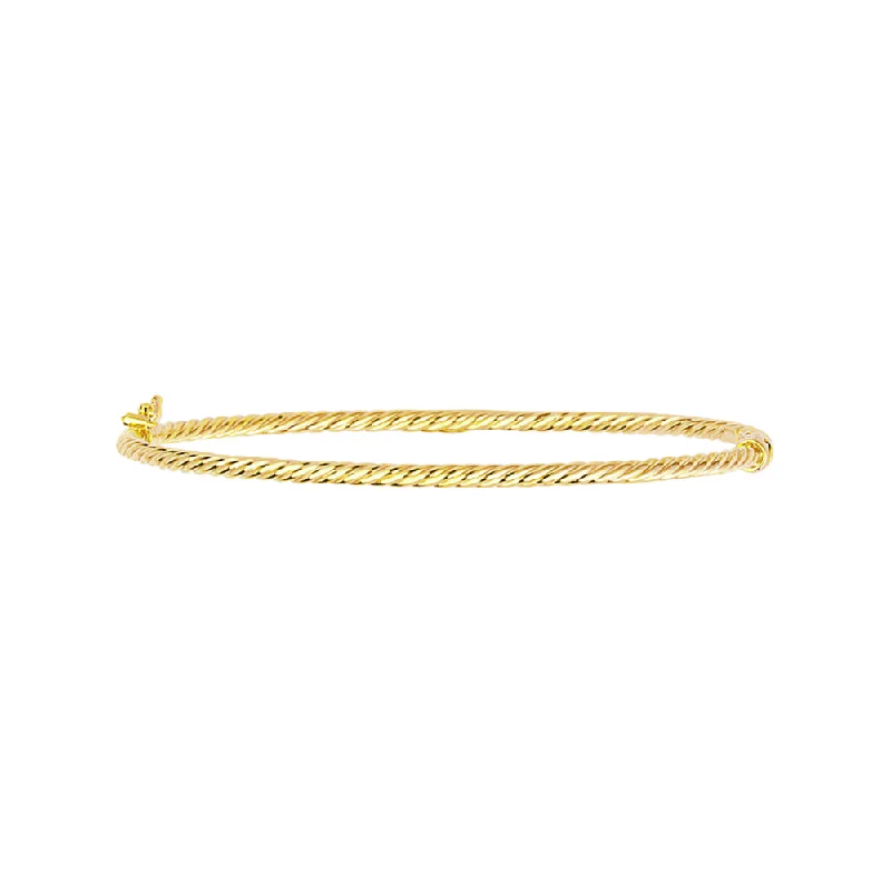 women layered bangles -14k Gold Ridged Bangle Bracelet