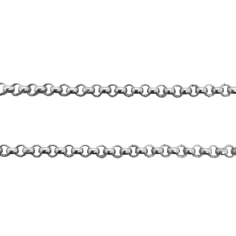 women silver plated bracelets -Smyth Jewelers Linked 2.2mm Rolo Chain Welded Bracelet