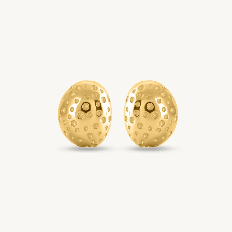 women drop earrings -Golden Crater Earrings