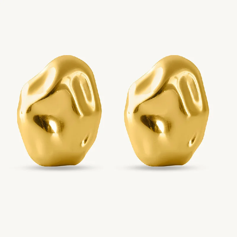 women fashion earrings -Golden Rock Earrings