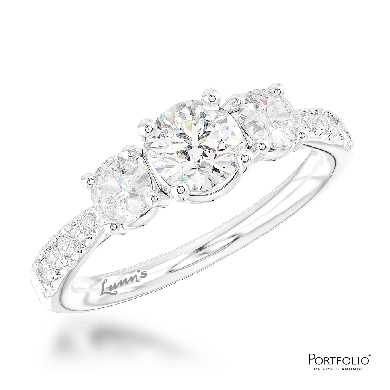 women pearl rings -Skye Classic Three Stone 0.50ct F SI1 Diamond Platinum Ring