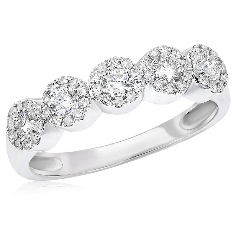 women classic princess-cut engagement rings -14K White Gold 0.53ct Diamond Ring