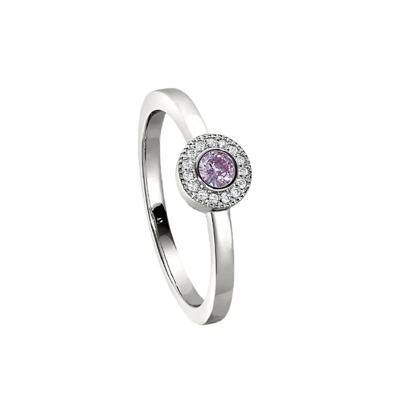 women vintage rings -Birth Gems Pink Sapphire Ring