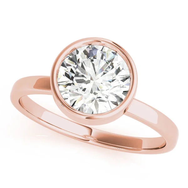 women exclusive engagement rings -14kt Rose Gold Bezel-Set Solitaire Engagement Ring Setting