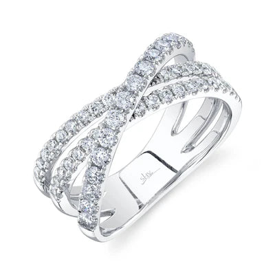 women stackable engagement rings -Shy Creation .79ctw Diamond Bridge Ring