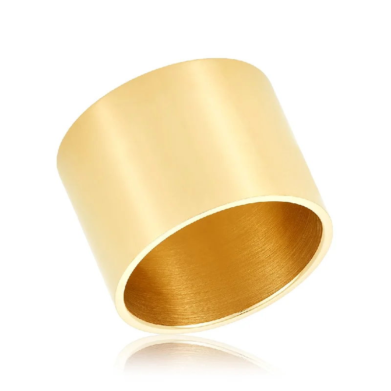 women luxury diamond rings -Adornia 15mm Cigar Band gold