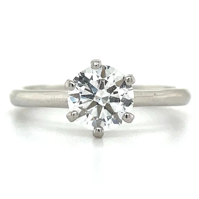 women three-stone engagement rings -Caroline - Platinum 1ct 6 Claw Solitaire Earth Grown Diamond Engagement Ring