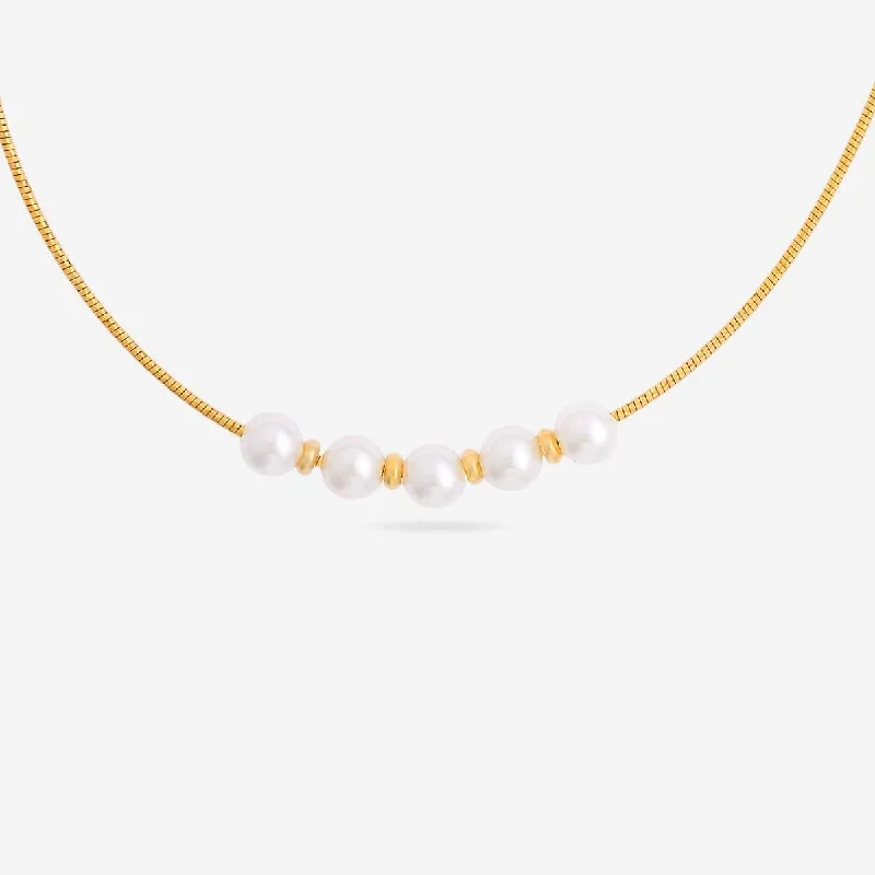 women stackable necklaces -Trendy Pearl Necklace 174687