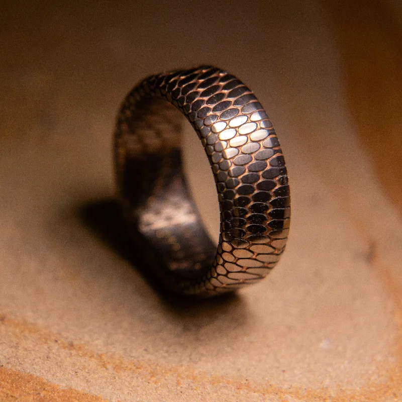 women antique rings -Etched Tilted Superconductor Ring 2.0