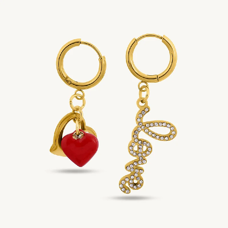 women affordable earrings -Love Dose Mismatch Drop Earrings