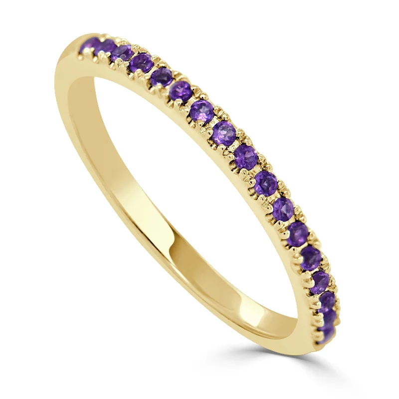 women stackable engagement rings -14k Gold & Birthstone Stackable Ring