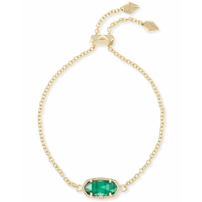 women custom bangles -Kendra Scott Elaina Delicate Chain Bracelet in Emerald Cats Eye